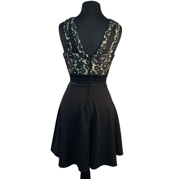 Speechless Size 5 Black & Cream Lace Sleeveless Party Dress - Picture 4 of 6
